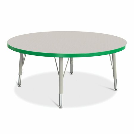 JONTI-CRAFT Berries Round Activity Table, 42 in. Diameter, E-height, Freckled Gray/Green/Gray 6468JCE119